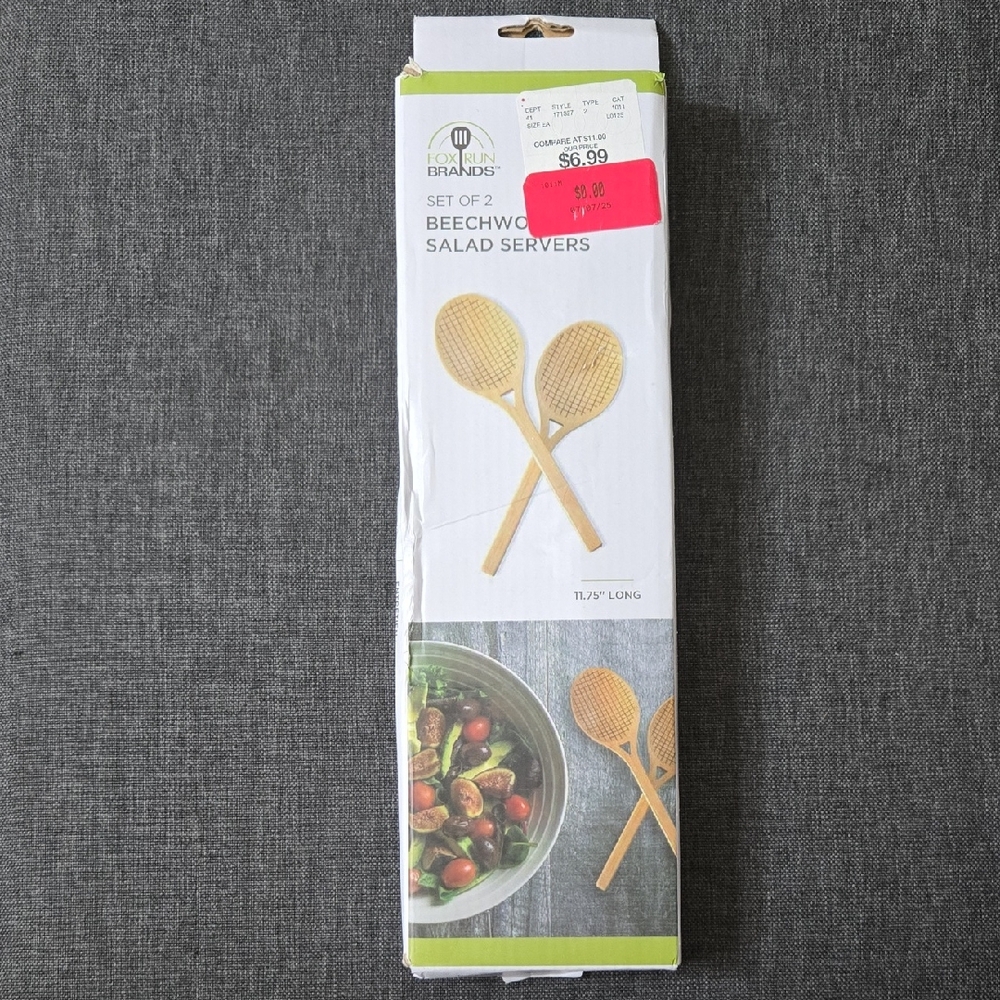 💥Fox Run Beechwood Salad Servers